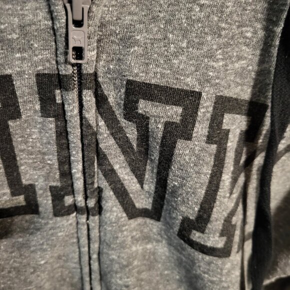 VICTORIAS SECRET PINK FULL ZIP GRAY HOODIE JACKET SZ M - Picture 3 of 4